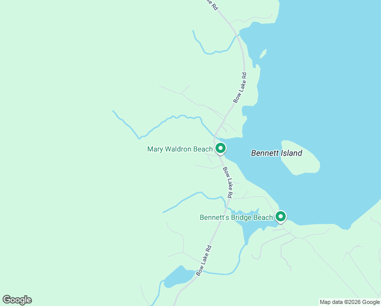 map of restaurants, bars, coffee shops, grocery stores, and more near 403 Bow Lake Road in Northwood