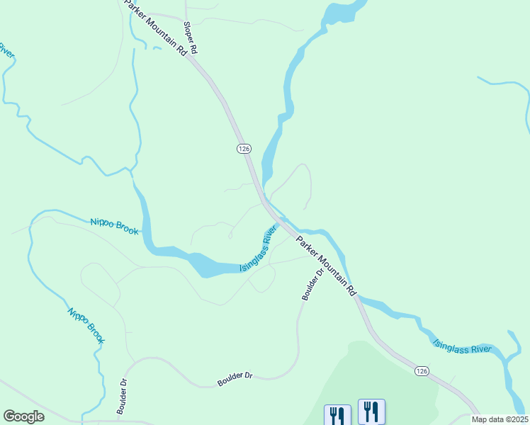map of restaurants, bars, coffee shops, grocery stores, and more near 241 Parker Mountain Road in Barrington
