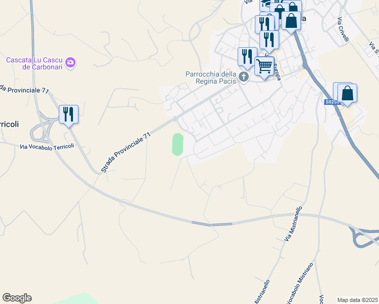 map of restaurants, bars, coffee shops, grocery stores, and more near 1 Via Guido Rossa in Matelica