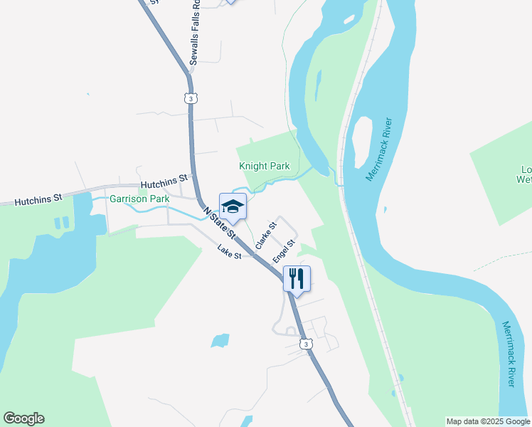 map of restaurants, bars, coffee shops, grocery stores, and more near 29 Clarke Street in Concord