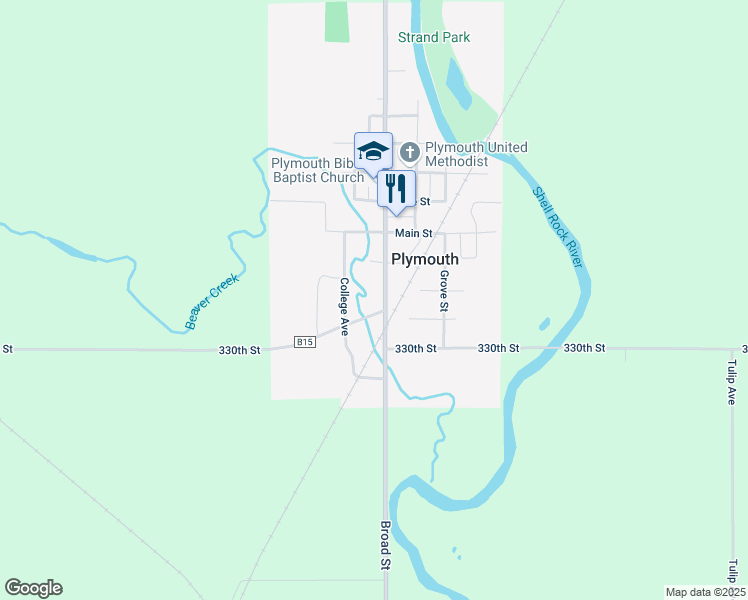 map of restaurants, bars, coffee shops, grocery stores, and more near 401-799 College Avenue in Plymouth