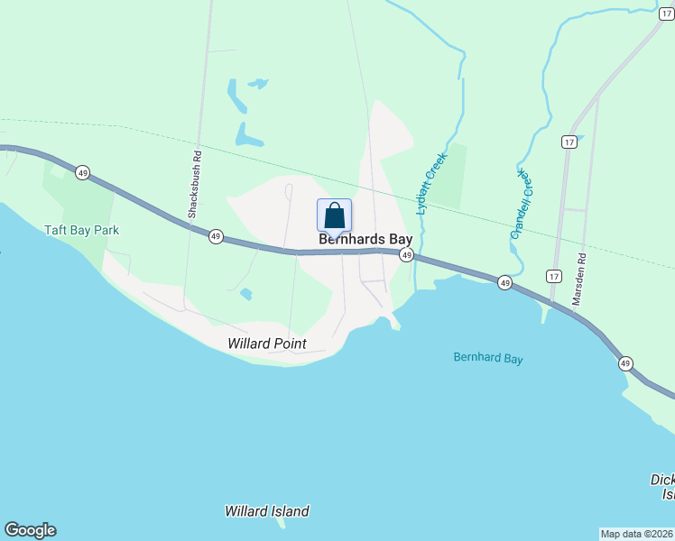 map of restaurants, bars, coffee shops, grocery stores, and more near 8 Willard Drive in Bernhards Bay