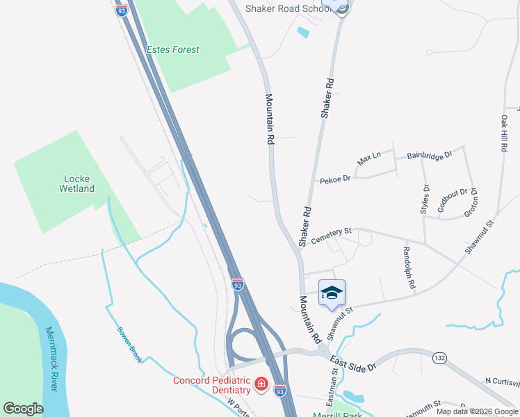 map of restaurants, bars, coffee shops, grocery stores, and more near 5 Tow Path Lane in Concord