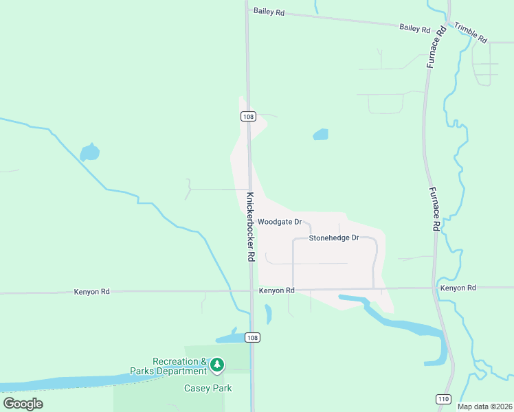 map of restaurants, bars, coffee shops, grocery stores, and more near 6768 Knickerbocker Road in Ontario