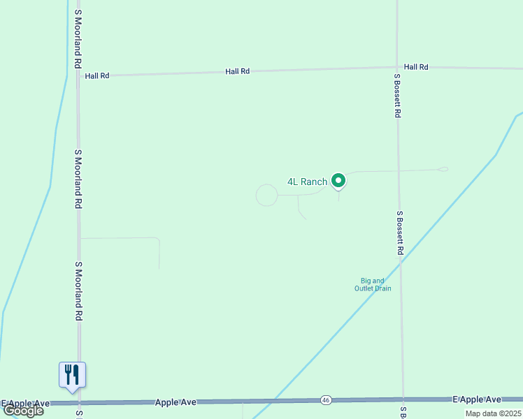 map of restaurants, bars, coffee shops, grocery stores, and more near 17 Corral Drive in Ravenna