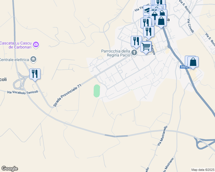 map of restaurants, bars, coffee shops, grocery stores, and more near 1 Via Guido Rossa in Matelica