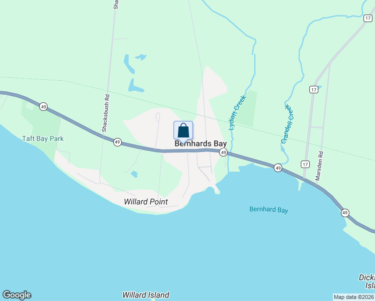 map of restaurants, bars, coffee shops, grocery stores, and more near 8 Willard Drive in Bernhards Bay