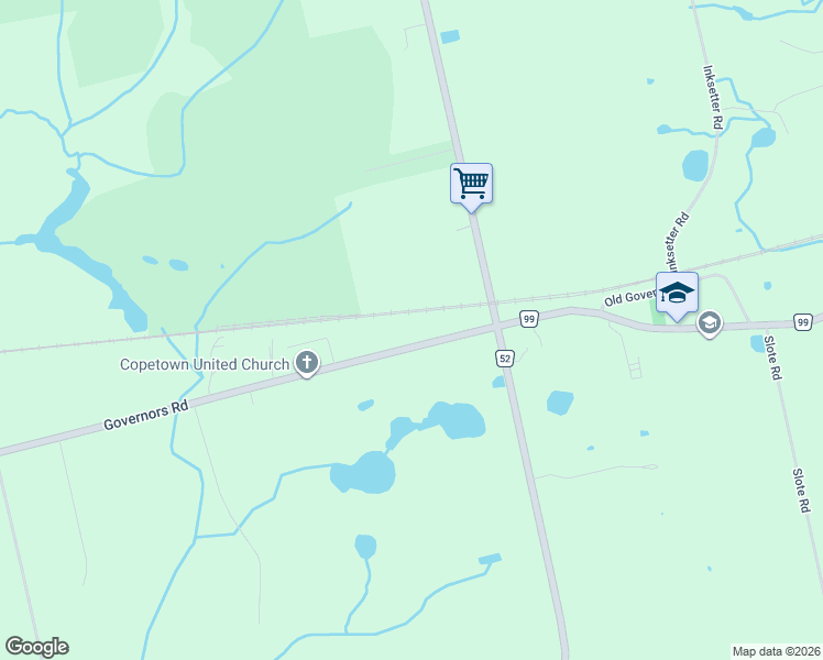 map of restaurants, bars, coffee shops, grocery stores, and more near 2147 Governors Road in Hamilton