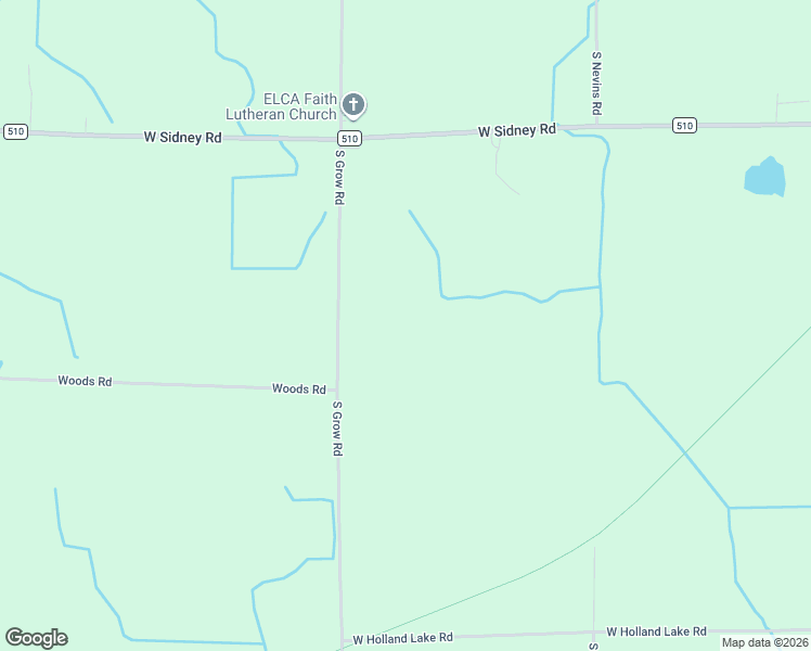 map of restaurants, bars, coffee shops, grocery stores, and more near 3441 South Grow Road in Sidney