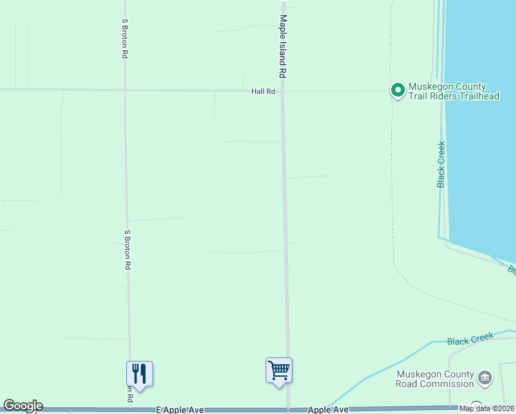 map of restaurants, bars, coffee shops, grocery stores, and more near 543 Maple Island Road in Muskegon