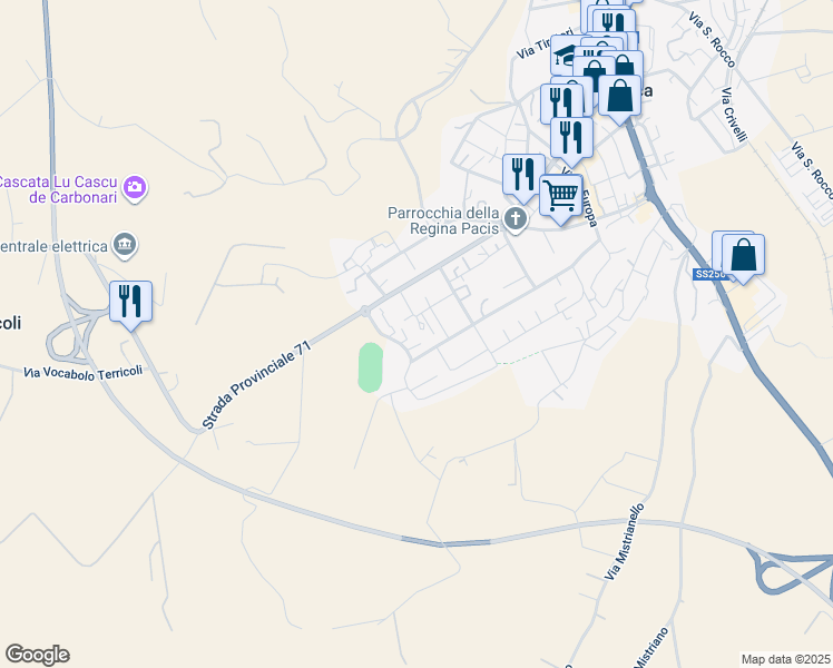 map of restaurants, bars, coffee shops, grocery stores, and more near 30 Via Antonio Gramsci in Matelica