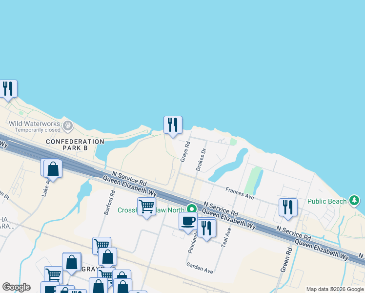 map of restaurants, bars, coffee shops, grocery stores, and more near in Hamilton