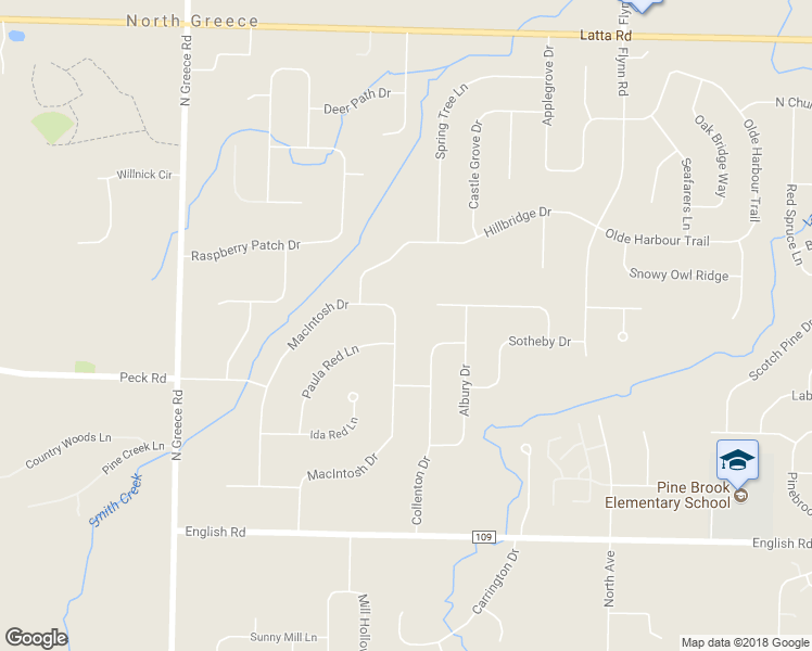 map of restaurants, bars, coffee shops, grocery stores, and more near 584 Macintosh Drive in Rochester