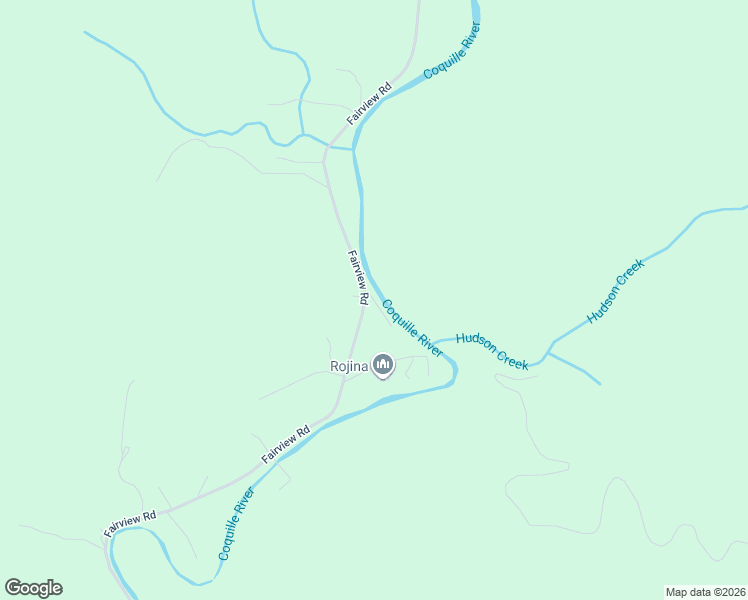 map of restaurants, bars, coffee shops, grocery stores, and more near 60031 Fairview Road in Coquille