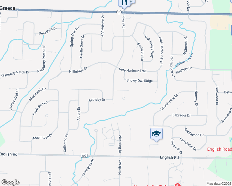 map of restaurants, bars, coffee shops, grocery stores, and more near 15 Dexter Drive in Rochester
