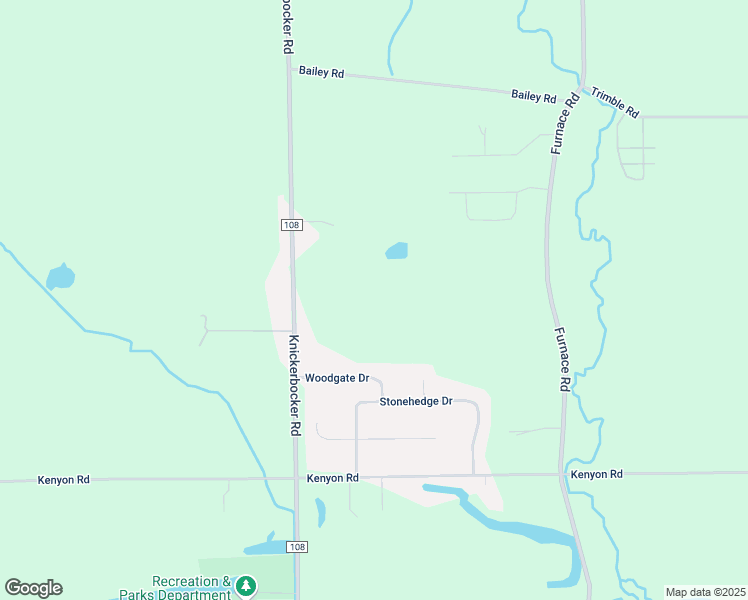 map of restaurants, bars, coffee shops, grocery stores, and more near 6844 Knickerbocker Road in Ontario