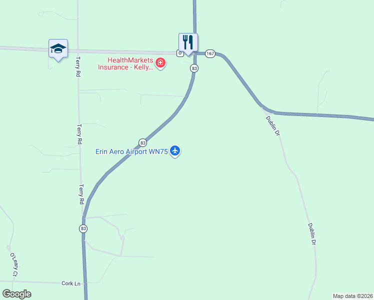 map of restaurants, bars, coffee shops, grocery stores, and more near 1442-1638 State Highway 83 in Hartford