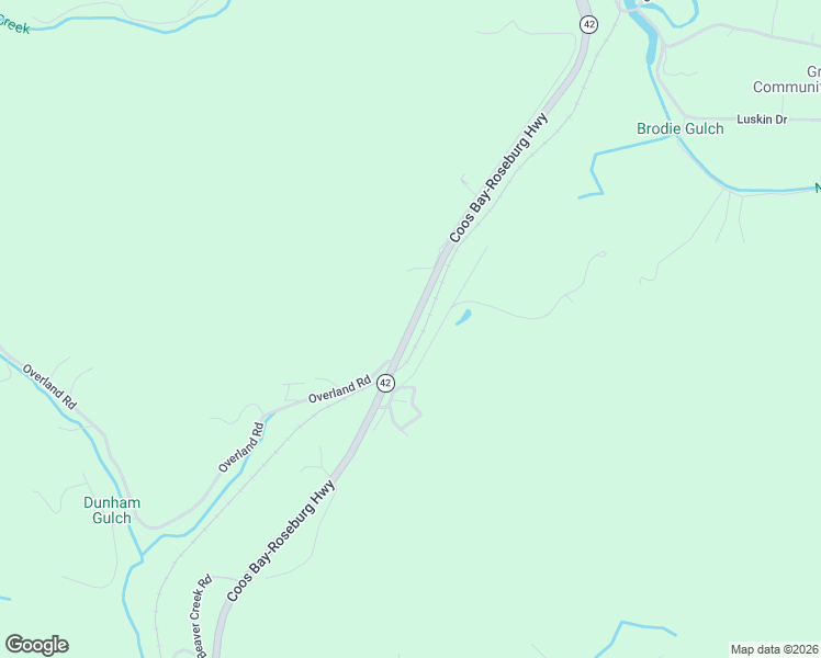 map of restaurants, bars, coffee shops, grocery stores, and more near 95877 Highway 42 in Coos Bay