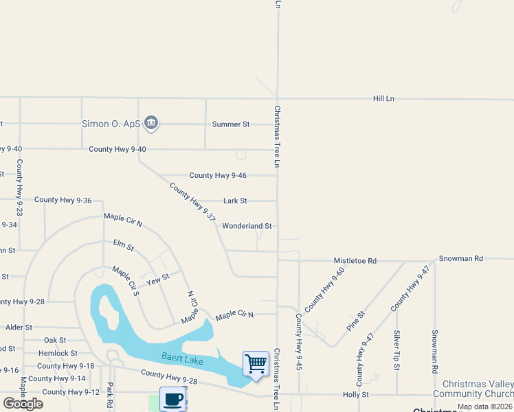 map of restaurants, bars, coffee shops, grocery stores, and more near County Highway 9-48 in Lake