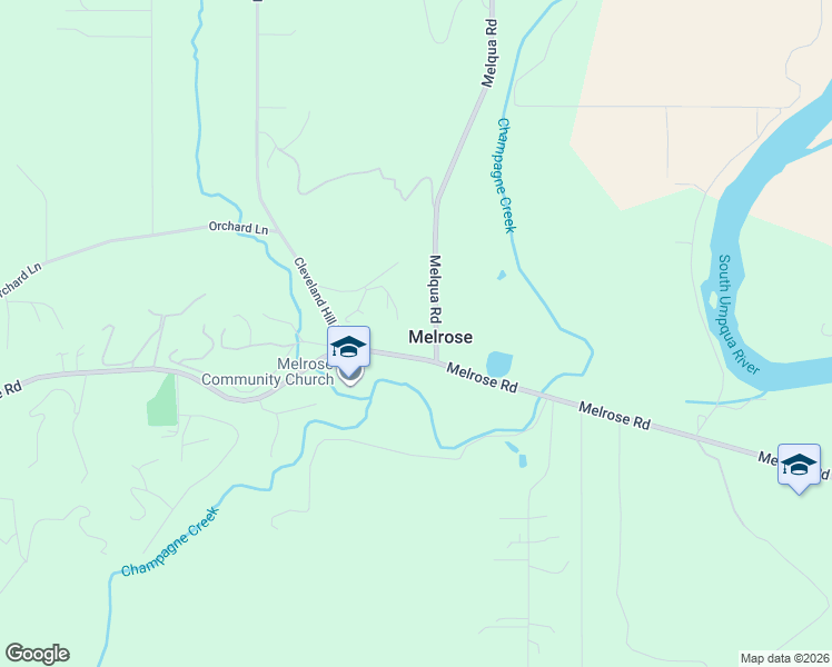 map of restaurants, bars, coffee shops, grocery stores, and more near 152 Melqua Road in Roseburg