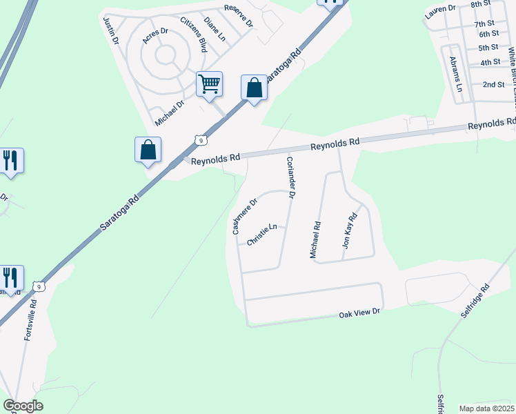 map of restaurants, bars, coffee shops, grocery stores, and more near 10 Cashmere Drive in Fort Edward
