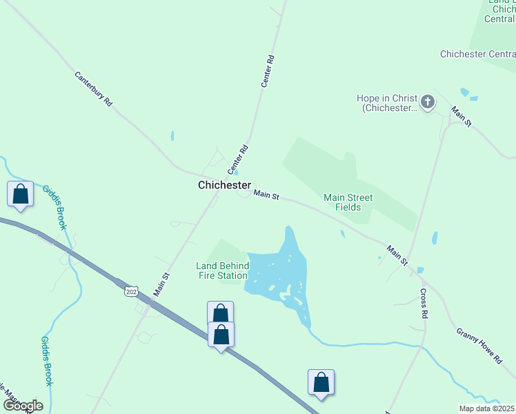 map of restaurants, bars, coffee shops, grocery stores, and more near 60 Main Street in Chichester