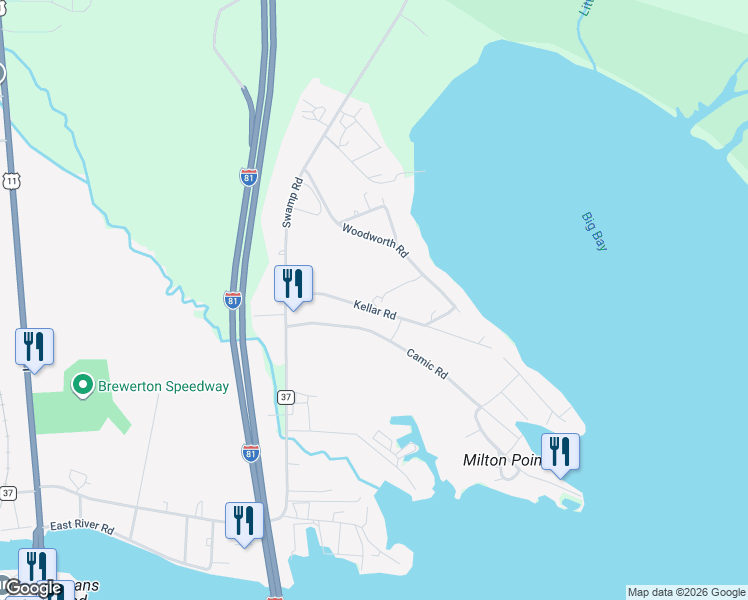 map of restaurants, bars, coffee shops, grocery stores, and more near 39 Kellar Road in Central Square