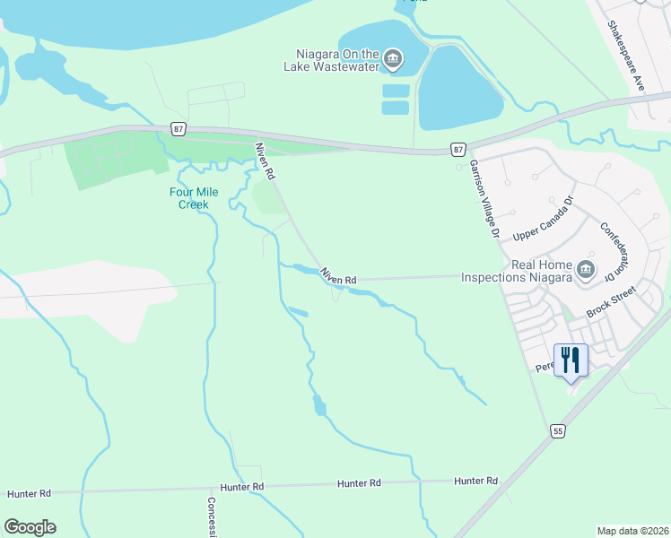 map of restaurants, bars, coffee shops, grocery stores, and more near 250 Niven Road in Niagara-on-the-Lake