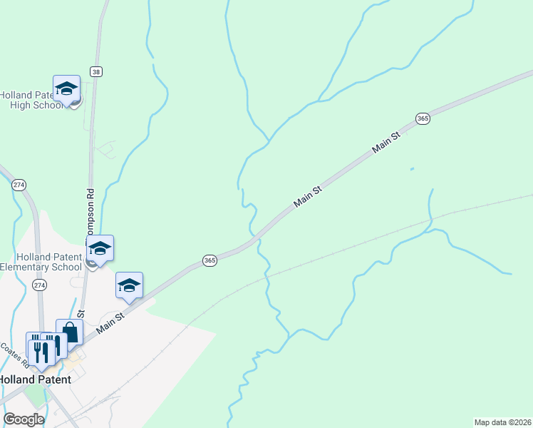 map of restaurants, bars, coffee shops, grocery stores, and more near 9757 New York 365 in Holland Patent