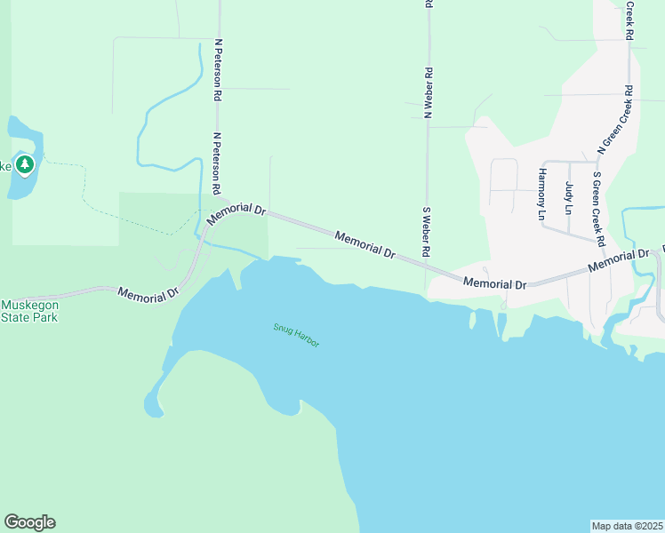 map of restaurants, bars, coffee shops, grocery stores, and more near 3305 Memorial Drive in Muskegon