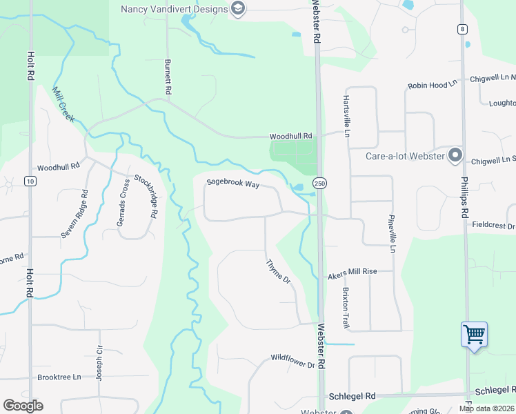 map of restaurants, bars, coffee shops, grocery stores, and more near 1295 Sagebrook Way in Webster