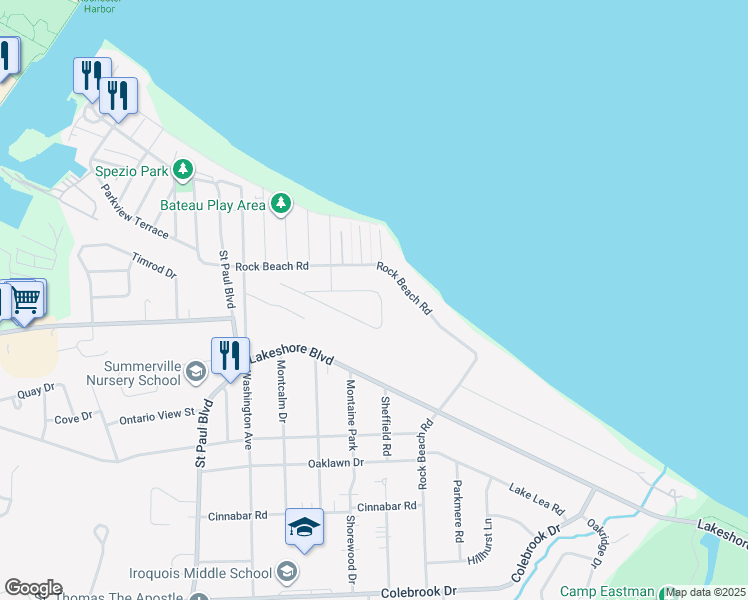 map of restaurants, bars, coffee shops, grocery stores, and more near 275 Norcrest Drive in Rochester