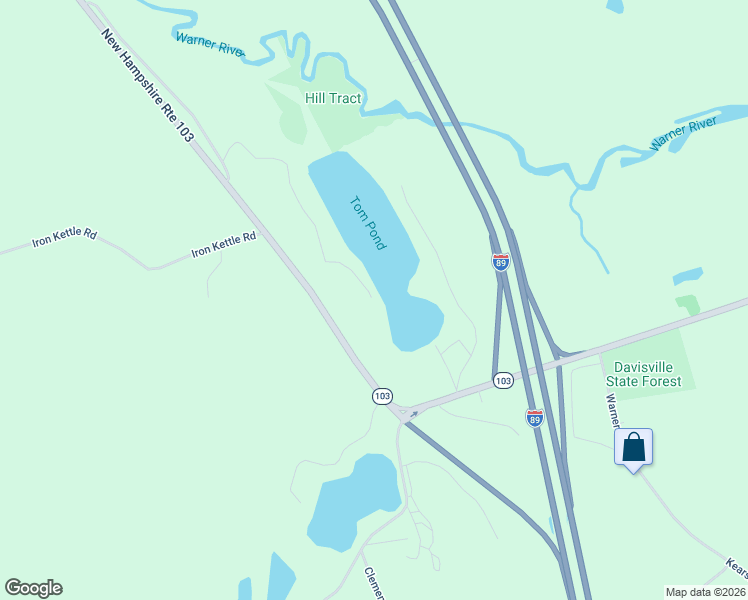 map of restaurants, bars, coffee shops, grocery stores, and more near 190 Toms Pond Lane in Warner