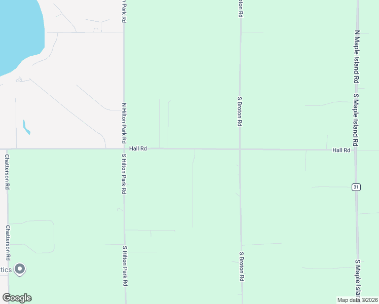 map of restaurants, bars, coffee shops, grocery stores, and more near 6637 Hall Road in Muskegon