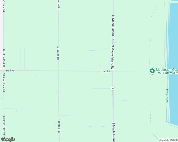 map of restaurants, bars, coffee shops, grocery stores, and more near 7068 Hall Road in Muskegon