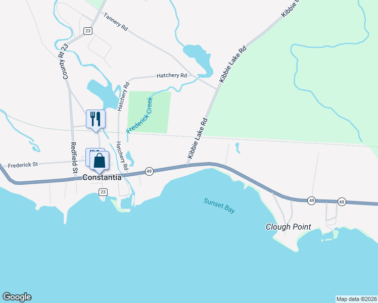 map of restaurants, bars, coffee shops, grocery stores, and more near 13 Kibbie Lake Road in Constantia