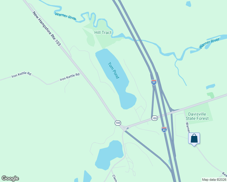 map of restaurants, bars, coffee shops, grocery stores, and more near 190 Toms Pond Lane in Warner