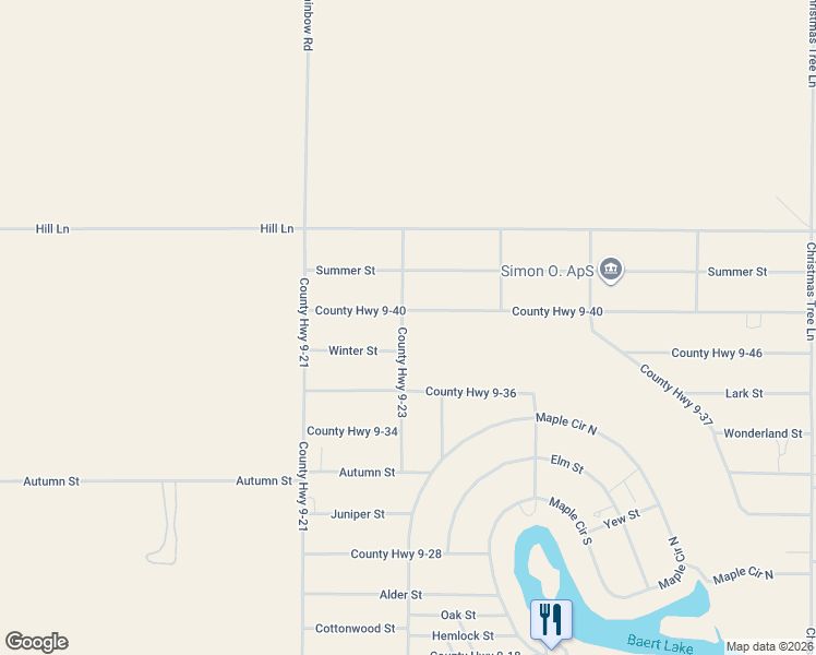 map of restaurants, bars, coffee shops, grocery stores, and more near County Highway 9-23 in Christmas Valley