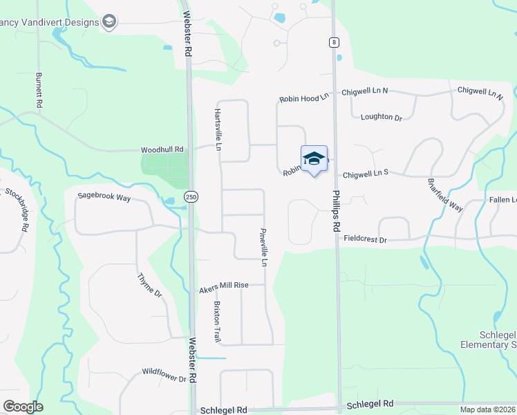 map of restaurants, bars, coffee shops, grocery stores, and more near 392 Pineville Lane in Webster