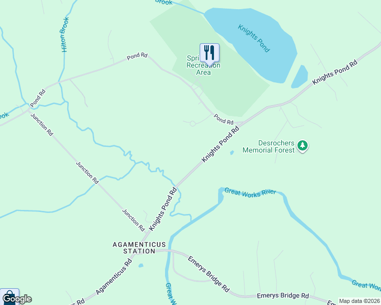 map of restaurants, bars, coffee shops, grocery stores, and more near 43 Knights Pond Road in South Berwick