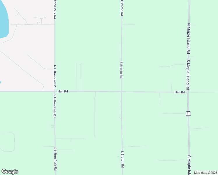 map of restaurants, bars, coffee shops, grocery stores, and more near 6757 Hall Road in Muskegon
