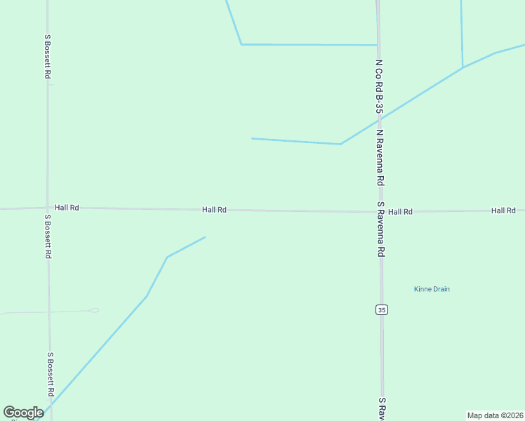 map of restaurants, bars, coffee shops, grocery stores, and more near 11687 Hall Road in Ravenna