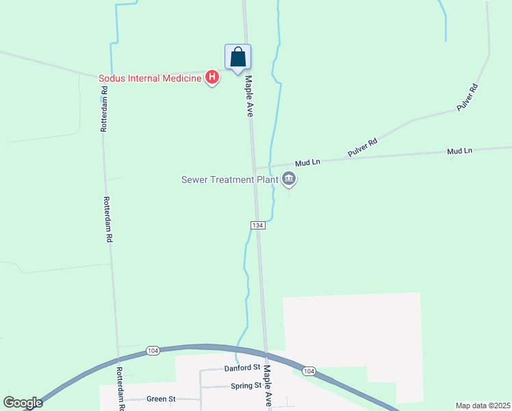 map of restaurants, bars, coffee shops, grocery stores, and more near 6899 Maple Avenue in Sodus