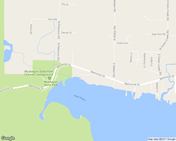 map of restaurants, bars, coffee shops, grocery stores, and more near 3305 Memorial Drive in Muskegon