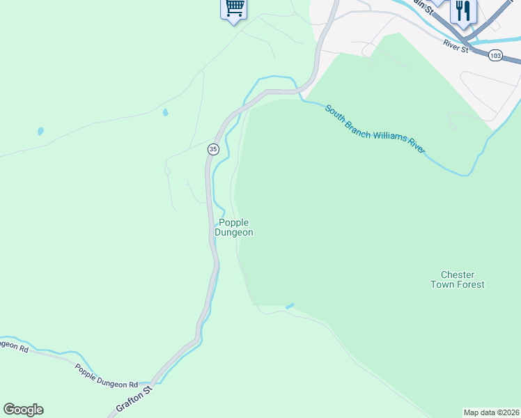 map of restaurants, bars, coffee shops, grocery stores, and more near 291 Quarry Road in Chester