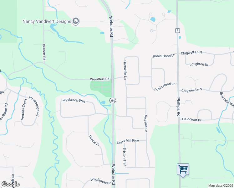map of restaurants, bars, coffee shops, grocery stores, and more near 370 Webster Road in Webster