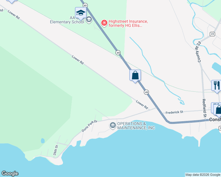 map of restaurants, bars, coffee shops, grocery stores, and more near 73 Lower Road in Constantia