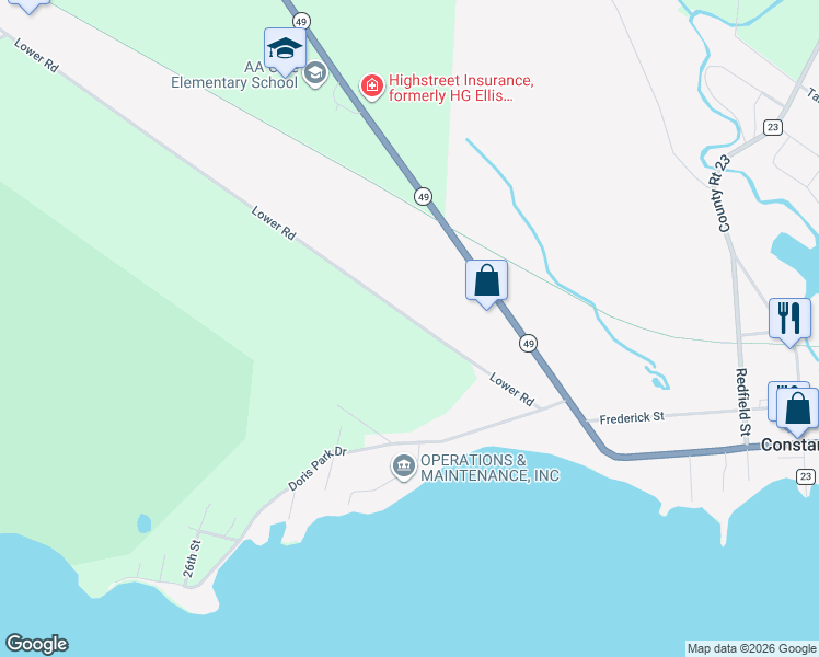 map of restaurants, bars, coffee shops, grocery stores, and more near 73 Lower Road in Constantia