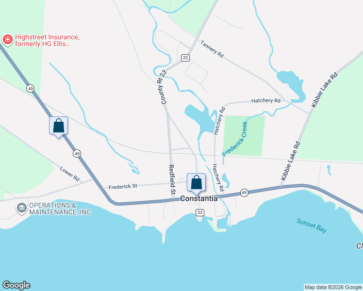 map of restaurants, bars, coffee shops, grocery stores, and more near 8 Railroad Street in Constantia