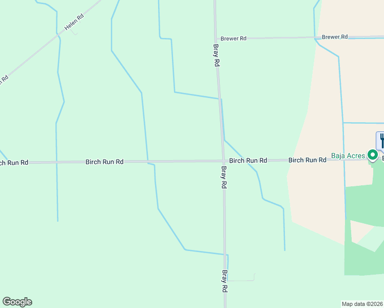 map of restaurants, bars, coffee shops, grocery stores, and more near 9035 Birch Run Road in Millington